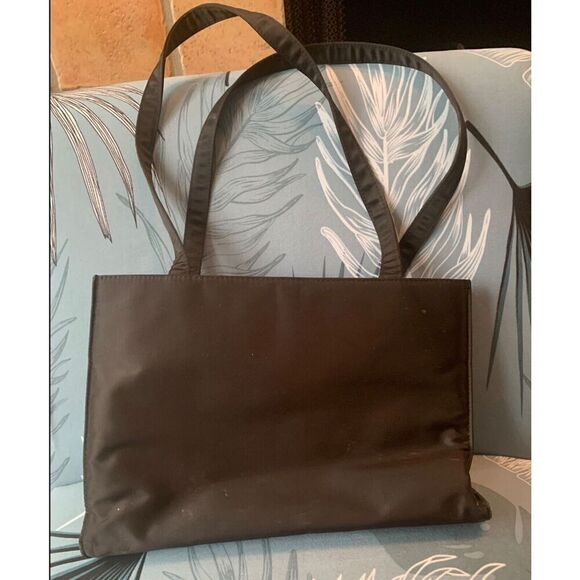 Kate Spade SAM 90s Y2K Black Nylon Icon Big Box Tote Bag Purse vintage MCM - Picture 7 of 9